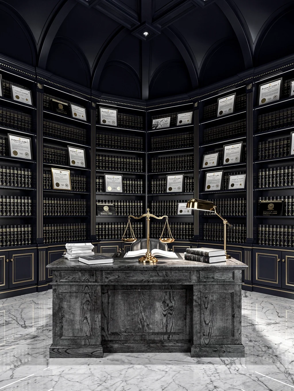 Historic law library and archival cadastral survey chambers